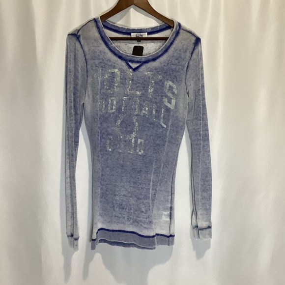 1286. Women’s Indianapolis Colts Long Sleeve Thermal Tee EUC Large - Picture 1 of 2